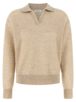 Beige Textured Shirt Collar Polo 1
