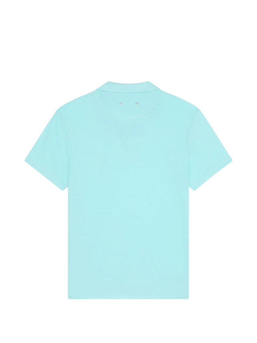 Blue Solid Shirt Collar Polo 3