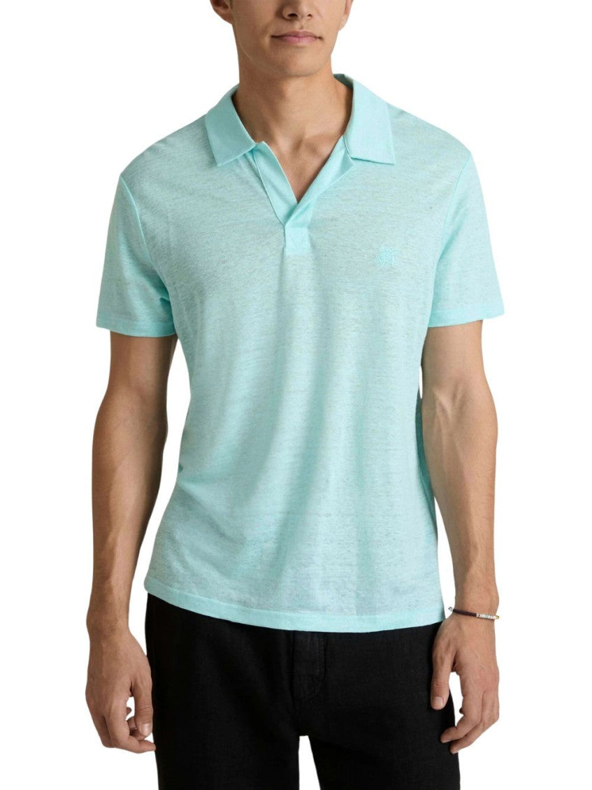 Blue Solid Shirt Collar Polo 5