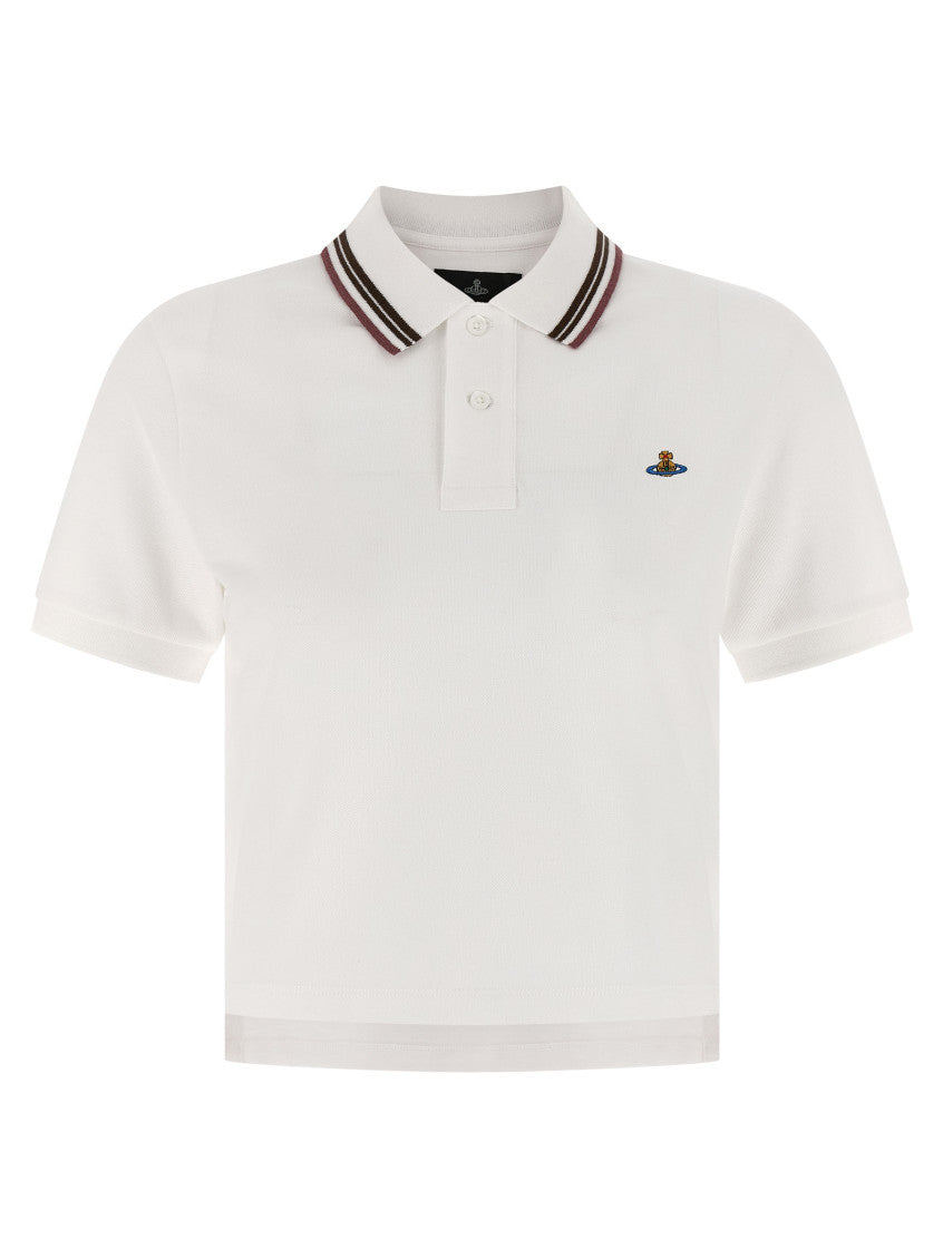 White Logo Shirt Collar Polo 1