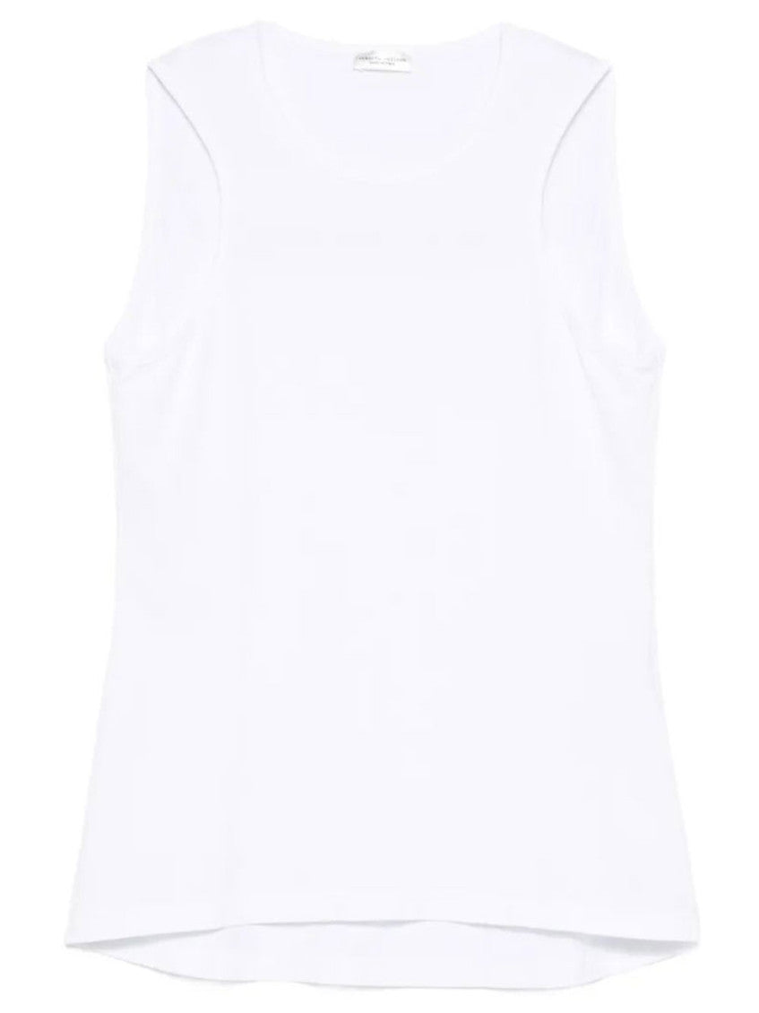 White Solid Round Neck Top 1
