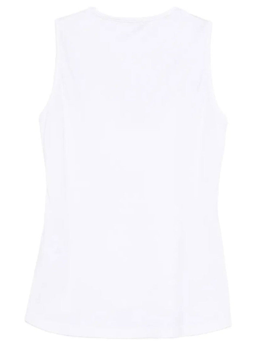 White Solid Round Neck Top 2