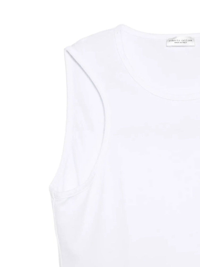 White Solid Round Neck Top 3