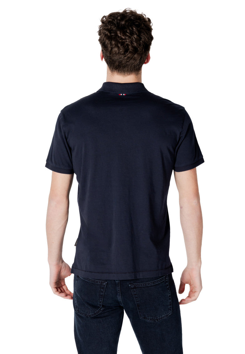 Dark Blue Solid Shirt Collar Polo 2