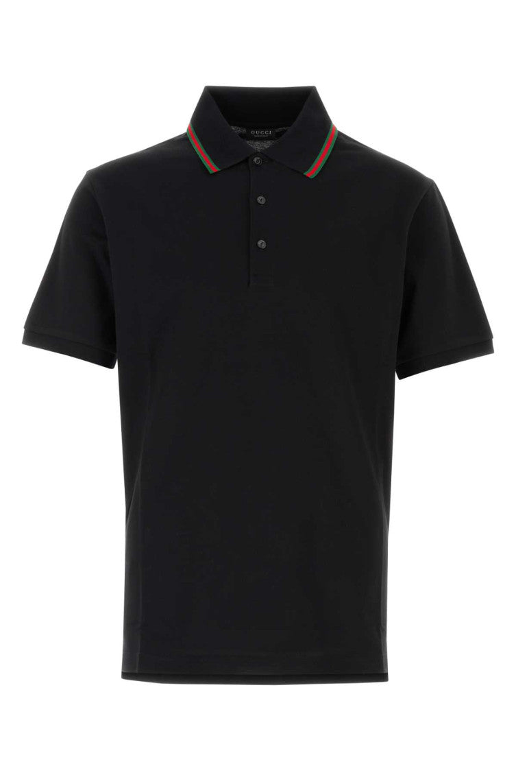 Black Solid Shirt Collar Polo 1
