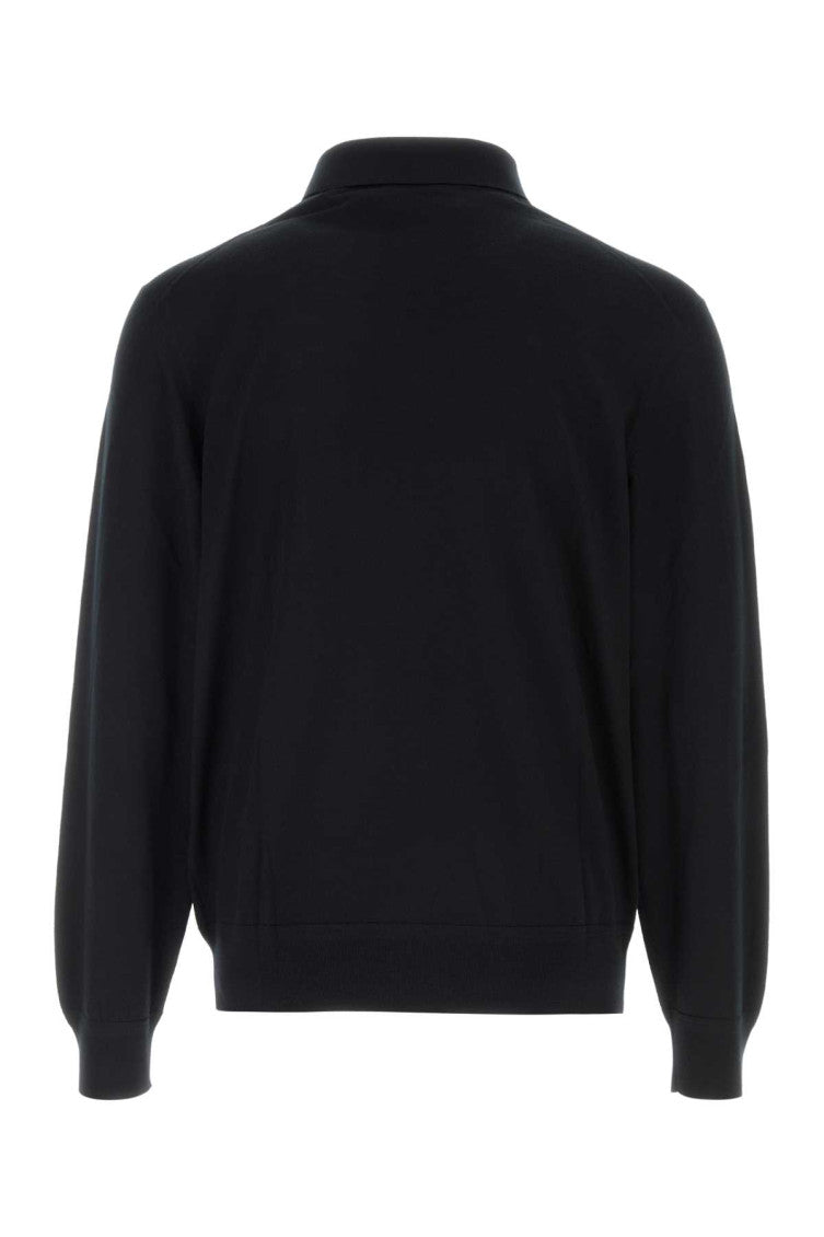 Black Solid Shirt Collar Polo 2