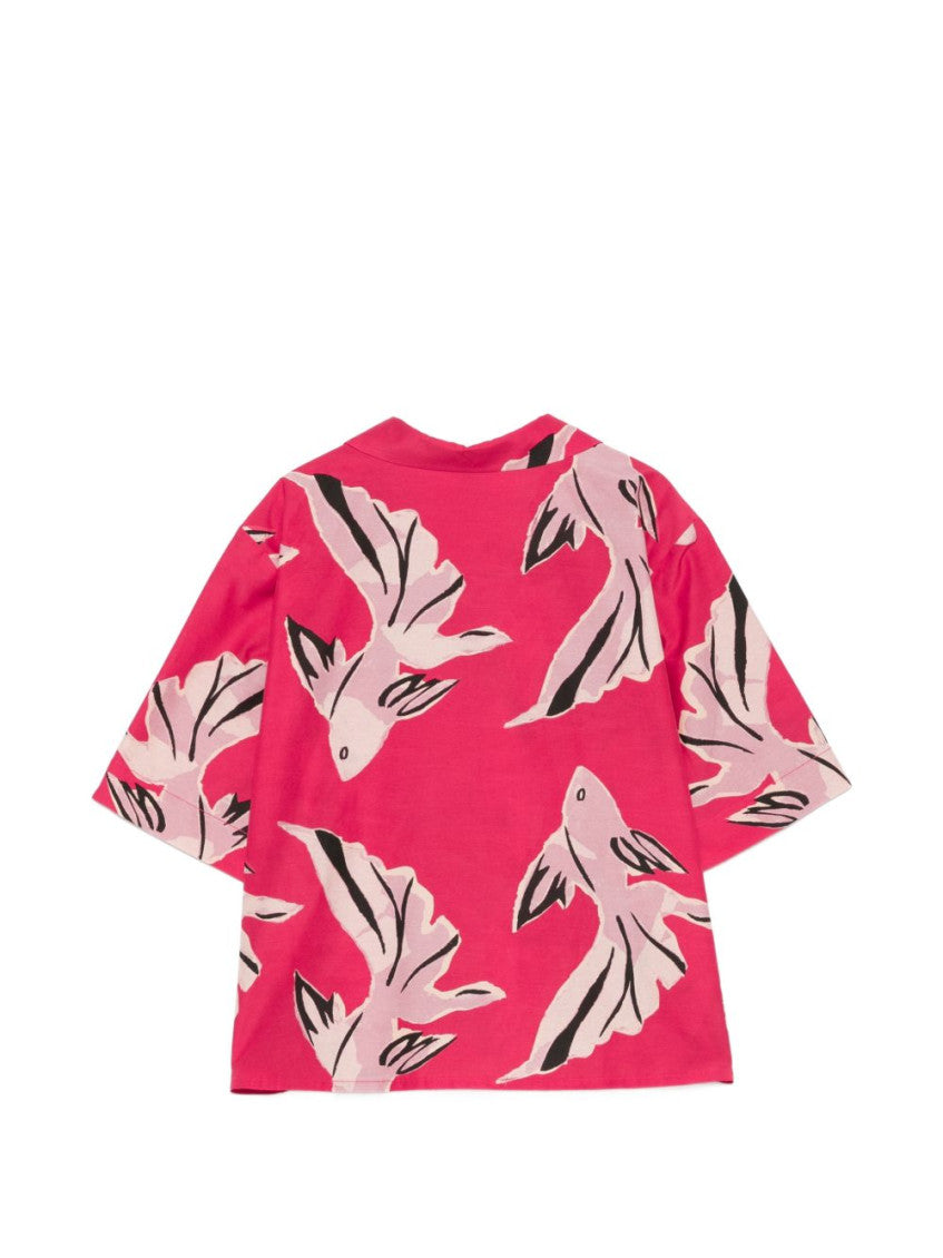 Red Printed cotton shirt 2