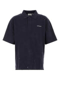 Blue Solid Shirt Collar Polo 1