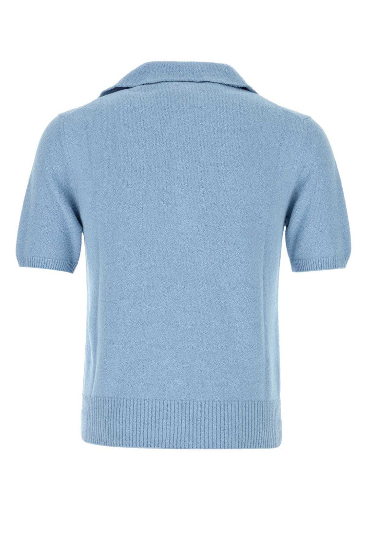 Light Blue Solid Shirt Collar Polo 2