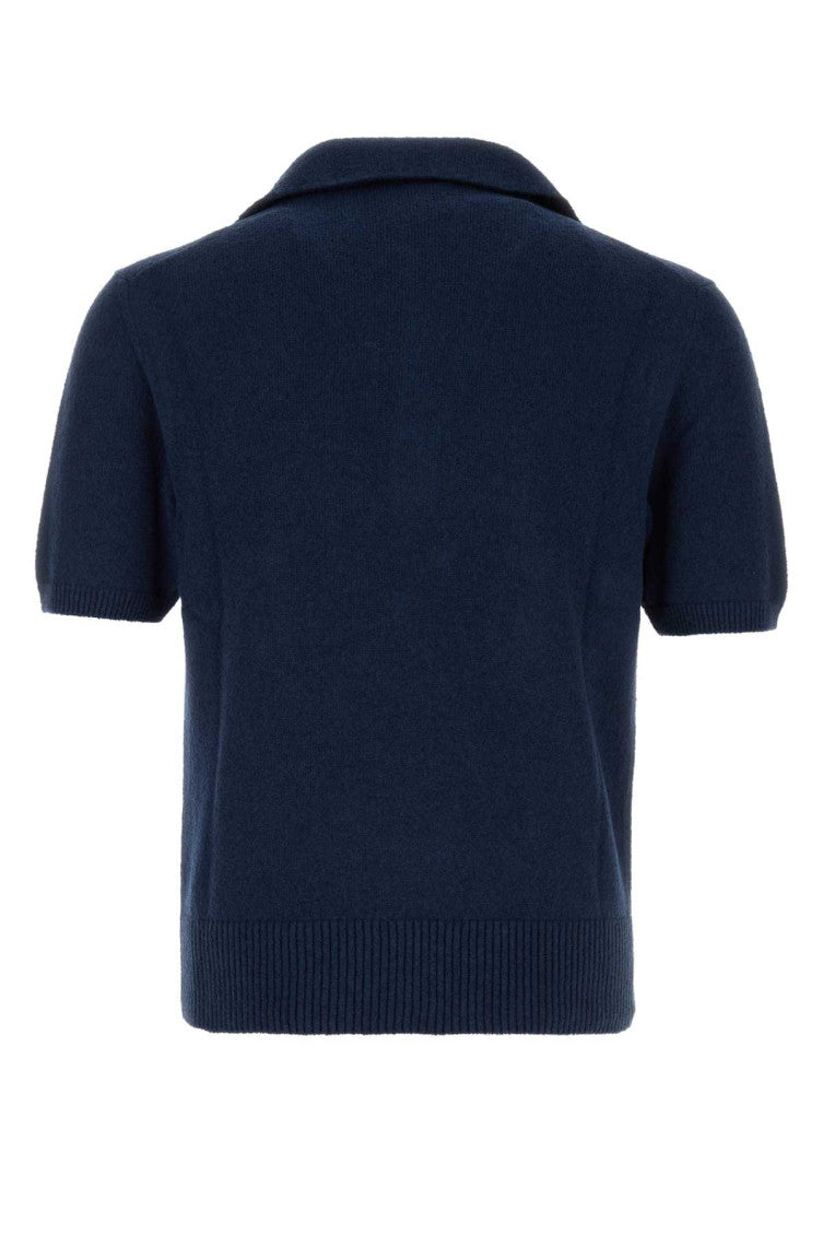 Navy Blue Solid Shirt Collar Polo 2