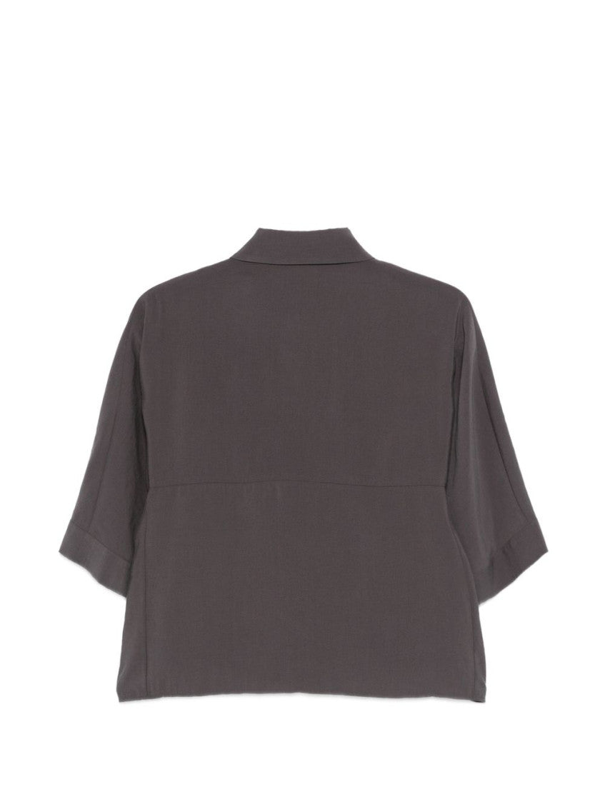 Dark Grey Relaxed Solid Shirt 2