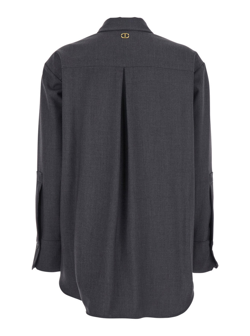 Grey Relaxed Solid Shirt 2