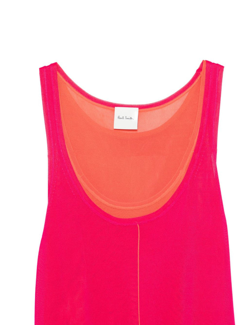 Pink Scoop Neck Layered Tank Top 2