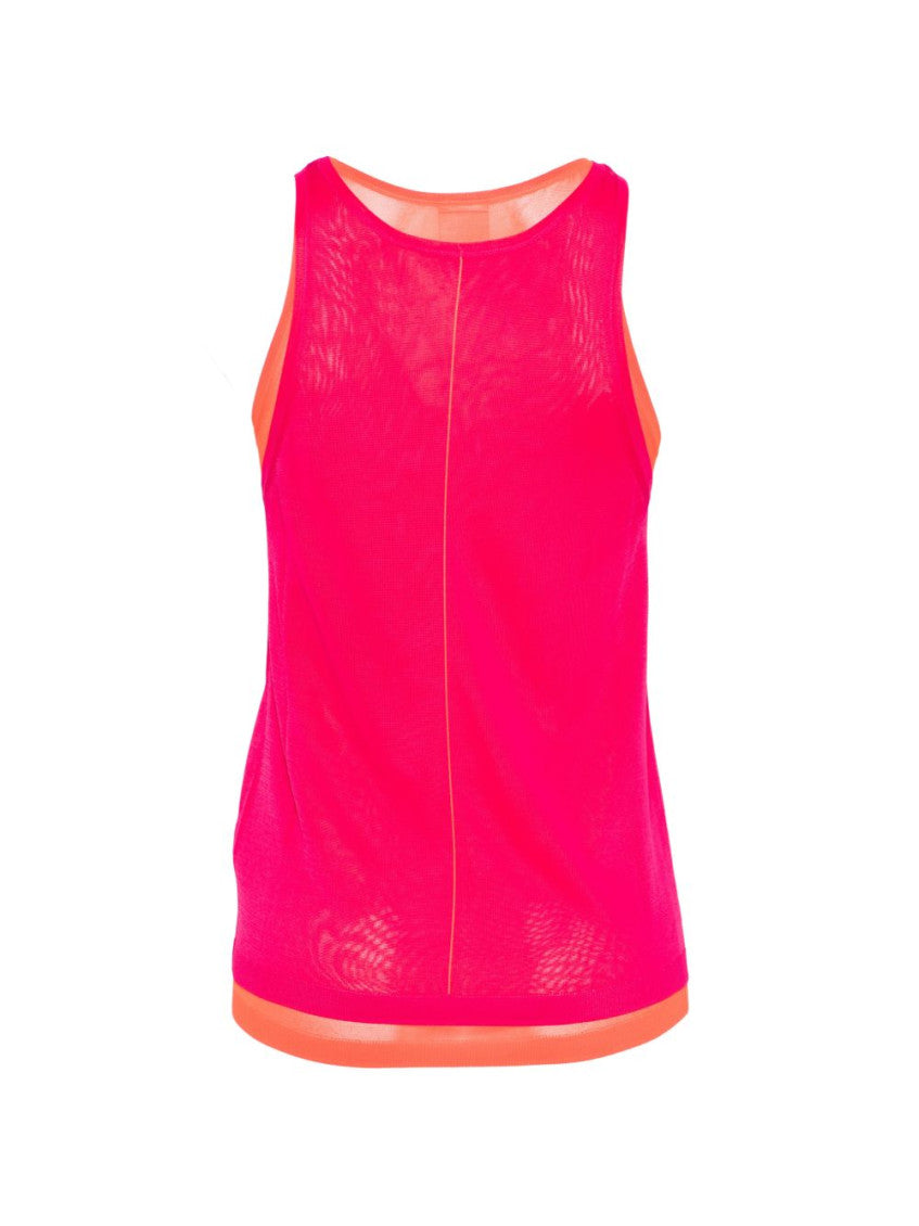 Pink Scoop Neck Layered Tank Top 3