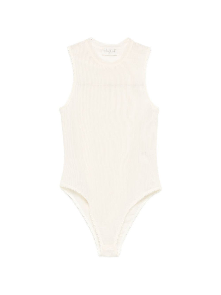 Beige Solid Round Neck Tank Top 1