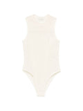 Beige Solid Round Neck Tank Top 1