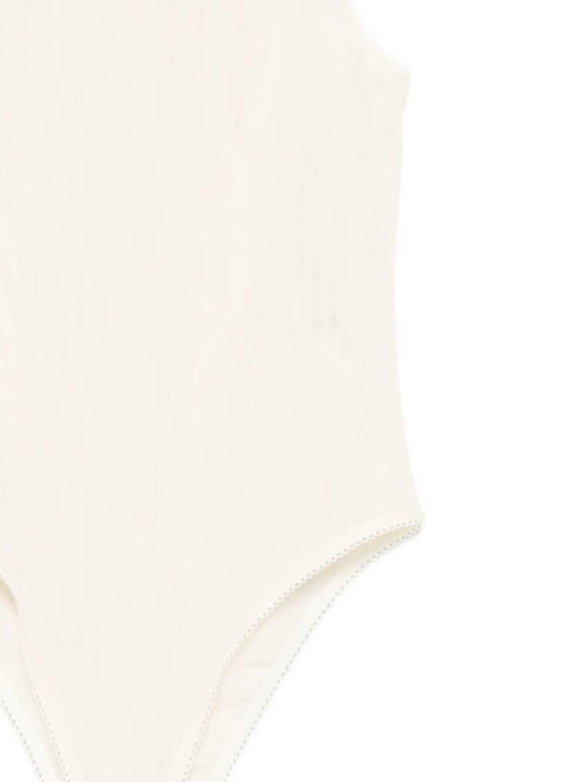 Beige Solid Round Neck Tank Top 3