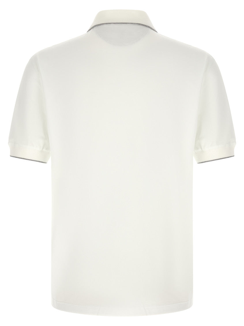 White Solid Shirt Collar Polo 2