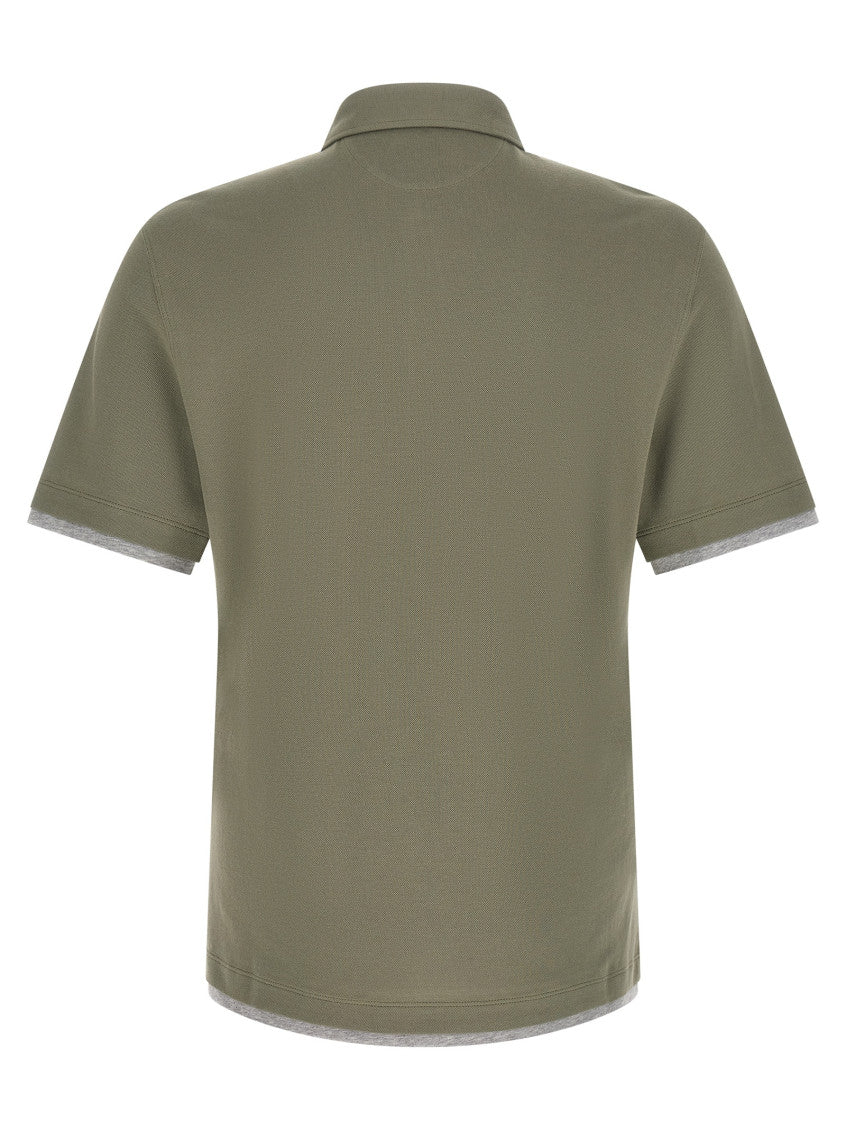 Green Solid Shirt Collar Polo 2