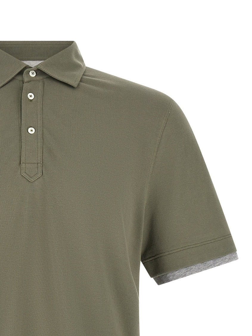 Green Solid Shirt Collar Polo 4