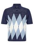 Blue Argyle Shirt Collar Polo 1