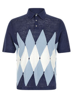 Blue Argyle Shirt Collar Polo 1