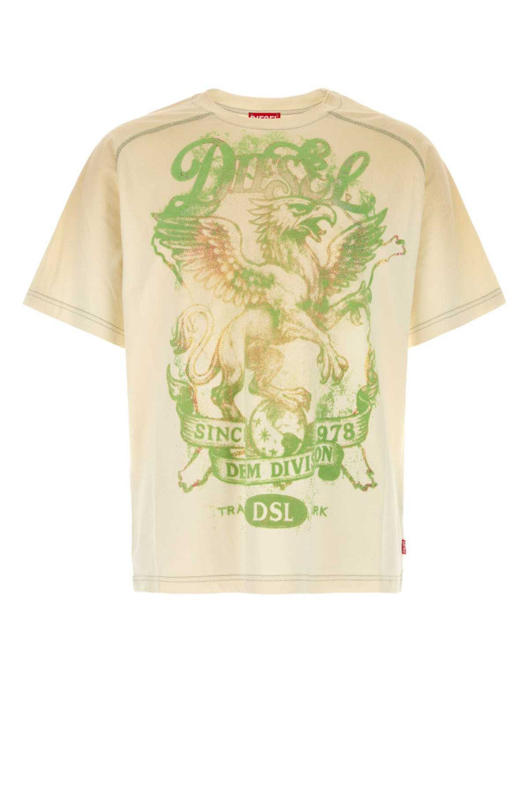 Beige Crew Neck T-Shirt 1