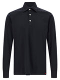 Dark Blue Solid Shirt Collar Polo 1