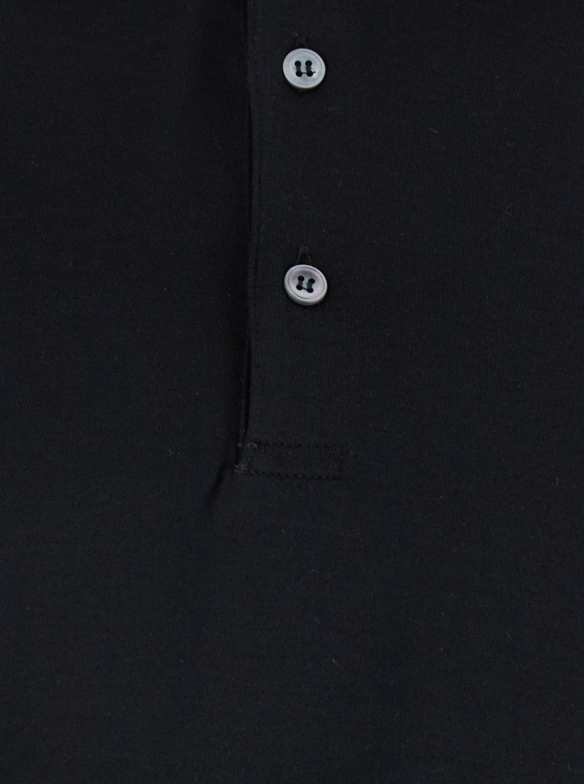 Black Solid Shirt Collar Polo 3