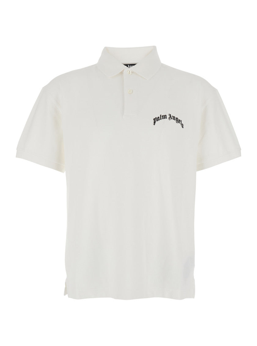 White Logo Shirt Collar Polo 1