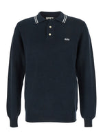 Dark Blue Logo Shirt Collar Polo 1