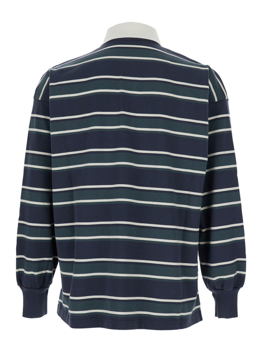 Blue Stripes Shirt Collar Polo 2