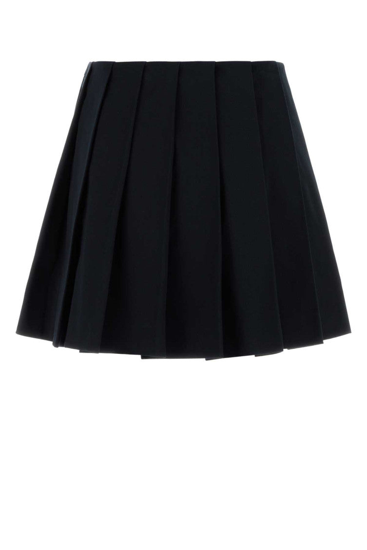 Navy Pleated Drill Mini Skirt 2