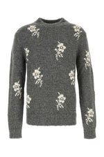Grey Floral Crew-Neck Sweater 1