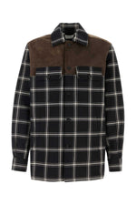 Dark Brown Embroidered Cotton Shirt 1