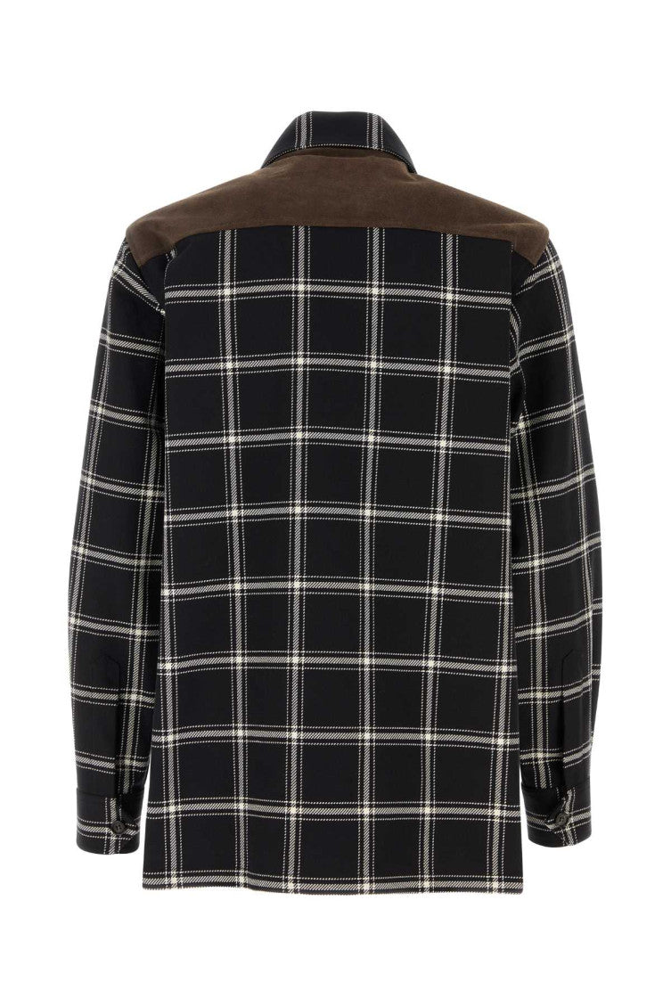 Dark Brown Embroidered Cotton Shirt 2