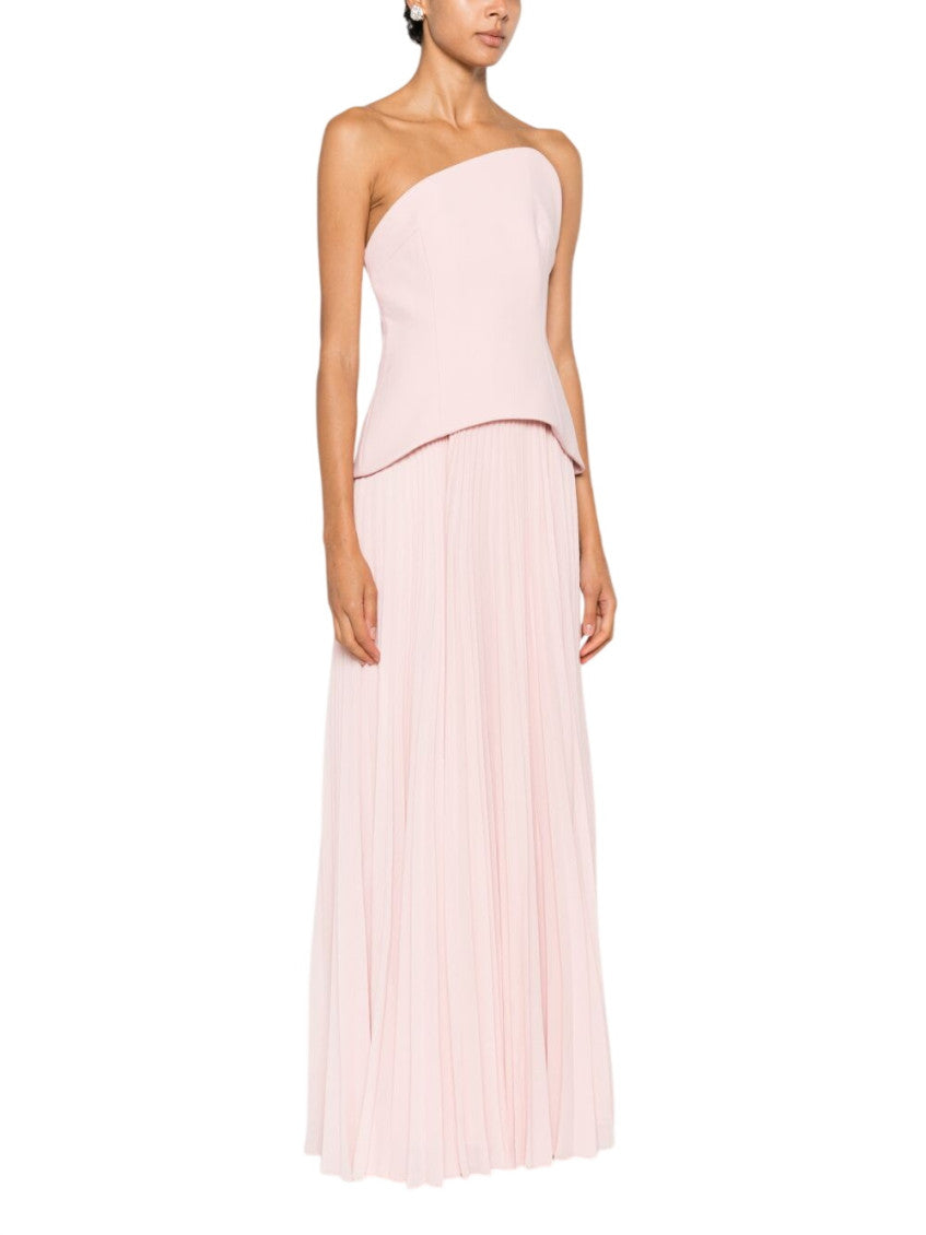 Pink Pleated Strapless Dress 2