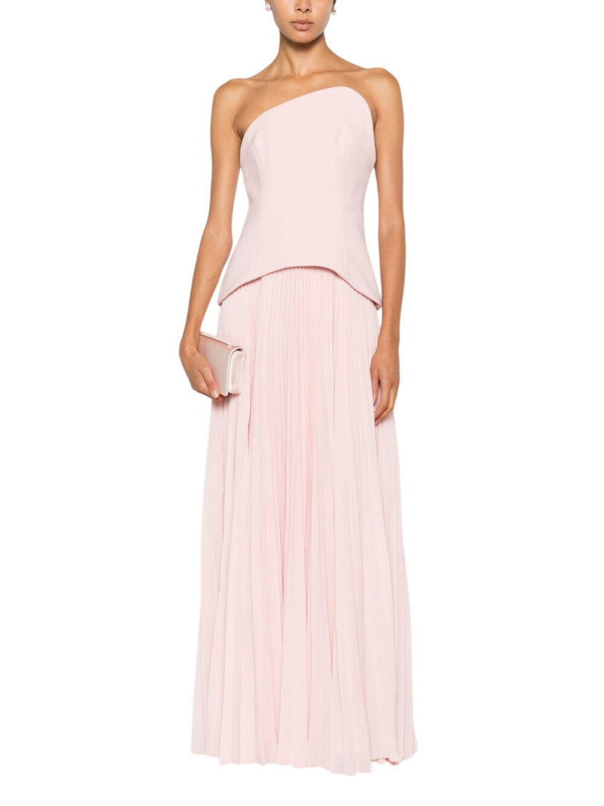 Pink Pleated Strapless Dress 4