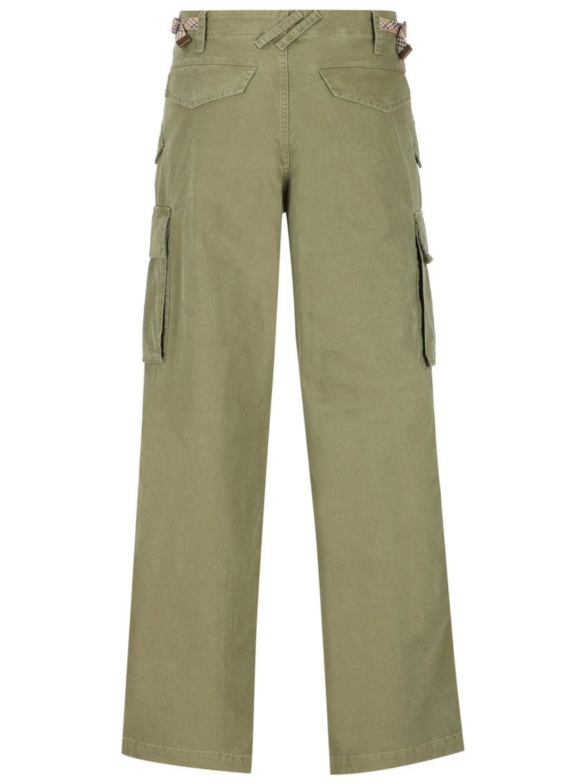 Green Straight Cargo Trousers 2