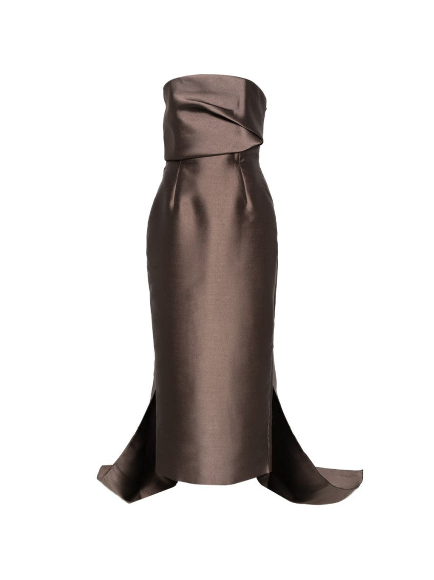 Brown Strapless Dress 1