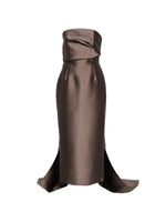 Brown Strapless Dress 1