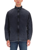 Grey Solid Mandarin Collar Jacket 1