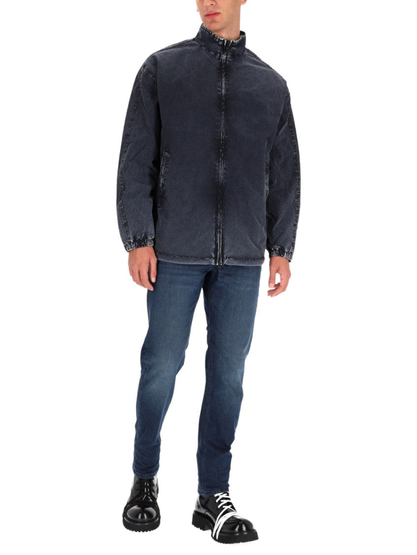 Grey Solid Mandarin Collar Jacket 3