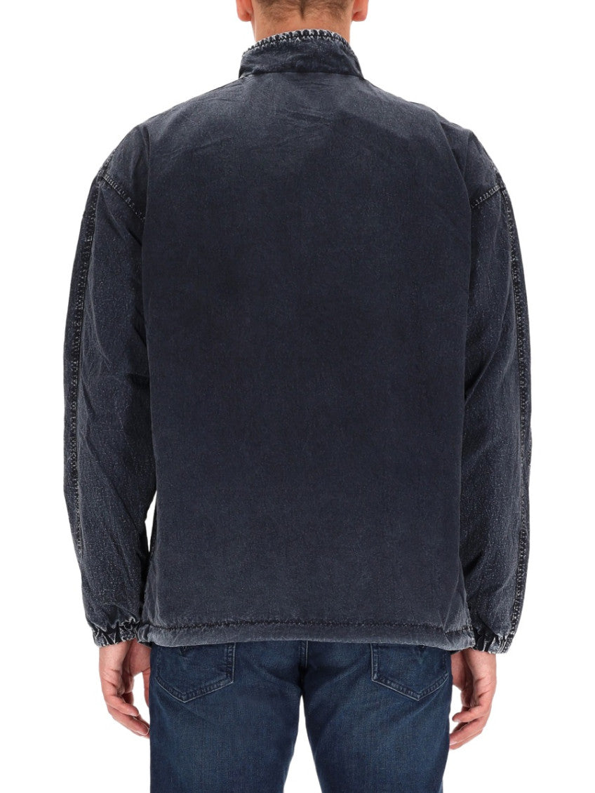 Grey Solid Mandarin Collar Jacket 4