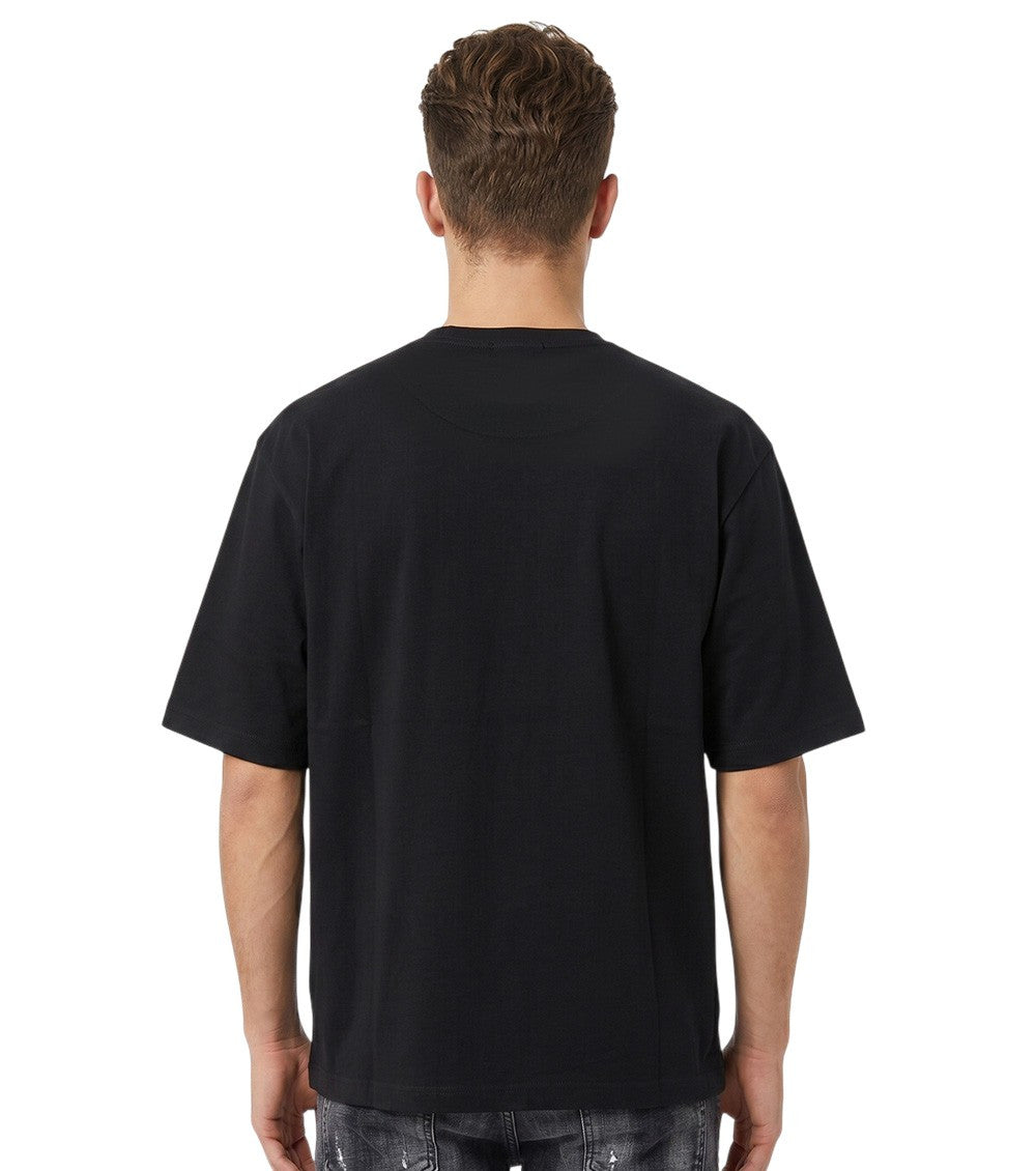 Black Graphic Crew Neck T-Shirt 2