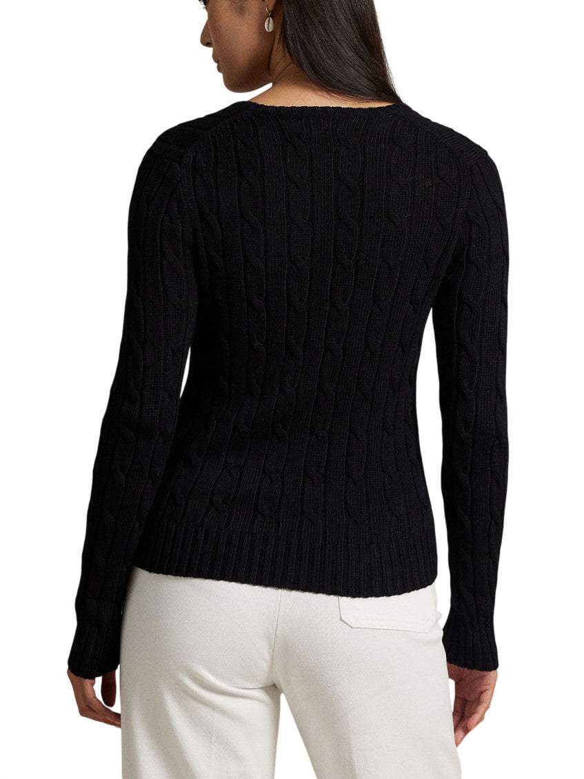 Black Knitted V-Neck Sweater 3