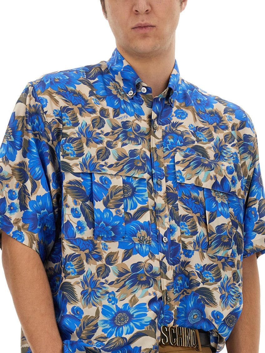 Blue Relaxed Floral Shirt 4