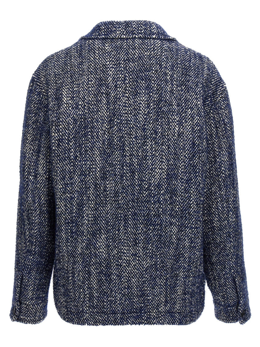 Blue Chevron Wool Jacket 2