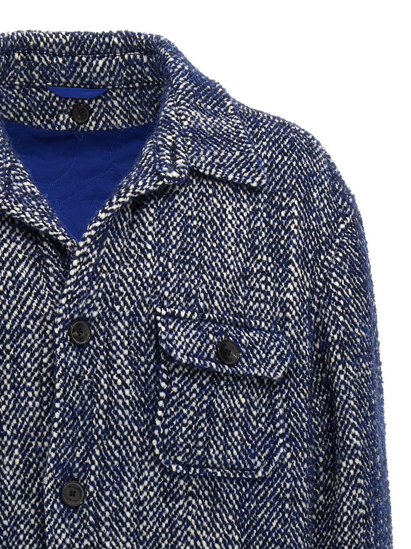 Blue Chevron Wool Jacket 3