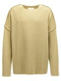 Beige Geometric Neckline Sweater 1